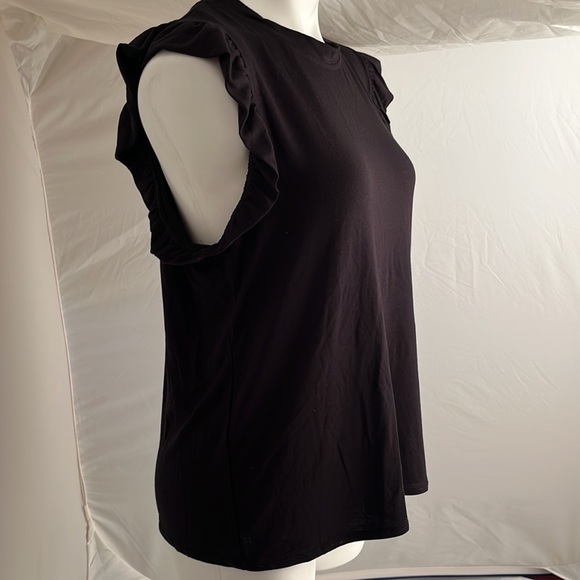 Alyssa Thomas black flutter sleeve top - Picture 2 of 9